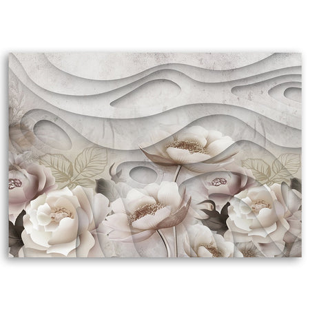 Quadro su tela, Fiori beige in fiore