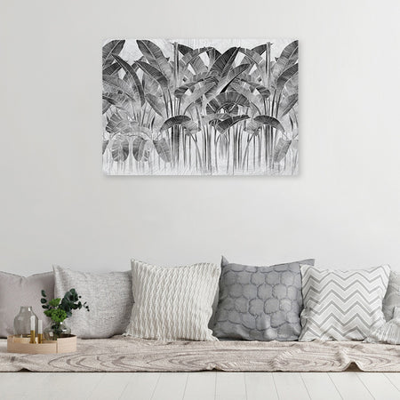 Quadro su tela, Foglie di banana grigia