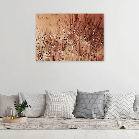 Quadro su tela, Dente di leone in gocce di rugiada