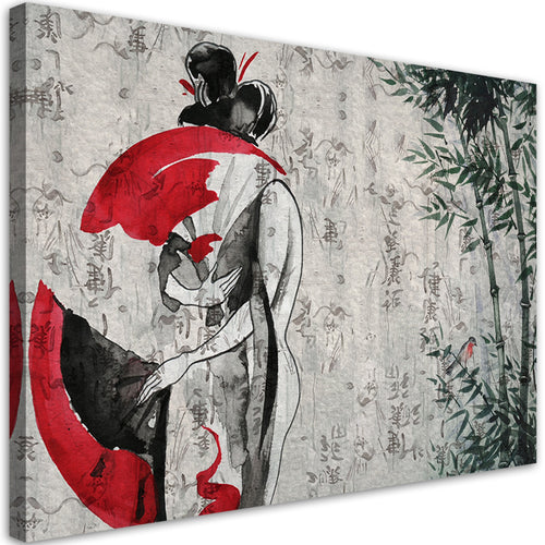 Quadro su tela Geisha giapponese con un fan