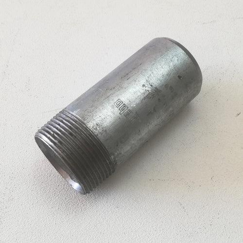 Raccordo 1+1/2 x 10cm a saldare tronchetto vite di prolungamento in acciaio zincato