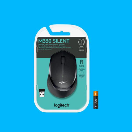 LOGITECH MOUSE M330 WIRELESS ERGONIMICO, 2 TASTI NERO