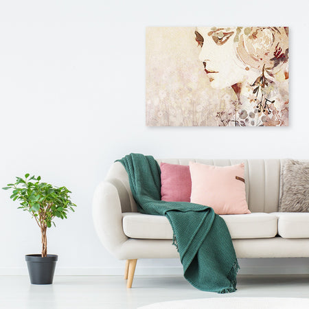 Quadro su tela, Astrazione del viso della donna