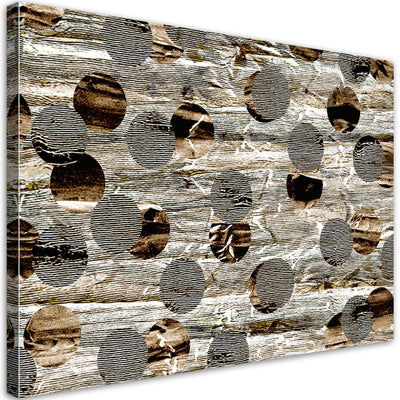 Quadro su tela, Astrazione di ruote marroni