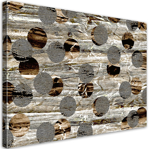 Quadro su tela, Astrazione di ruote marroni