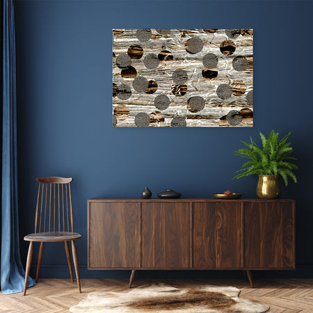 Quadro su tela, Astrazione di ruote marroni