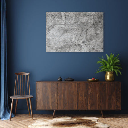 Quadro su tela, Pattern grigio su un muro di cemento