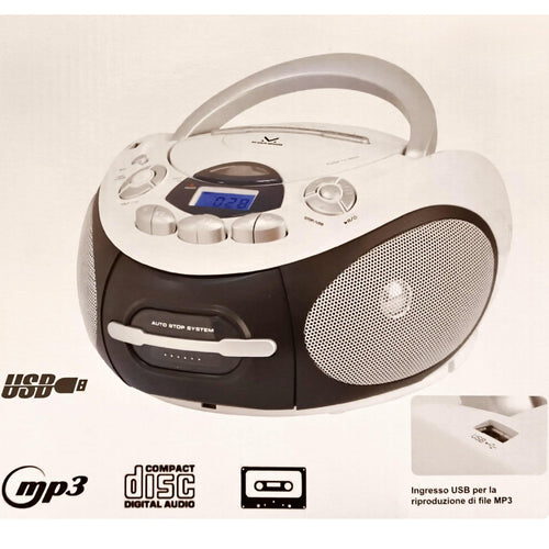 Majestic Lettore MP3/CD Portatile USB-A AH-2387R White