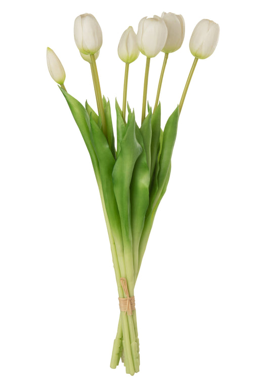 Mazzo 7 tulipani in gomma per decorazione ambienti h 31 cm