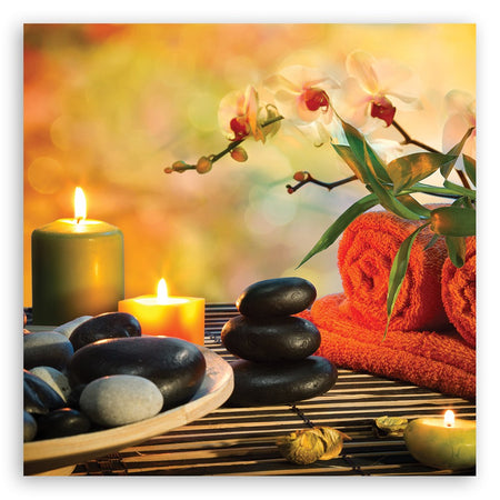 Quadro su tela, Spa set zen pietre