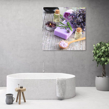 Quadro su tela, Sapone viola zen spa