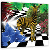 Quadro su tela, Animali colorati di natura zebra