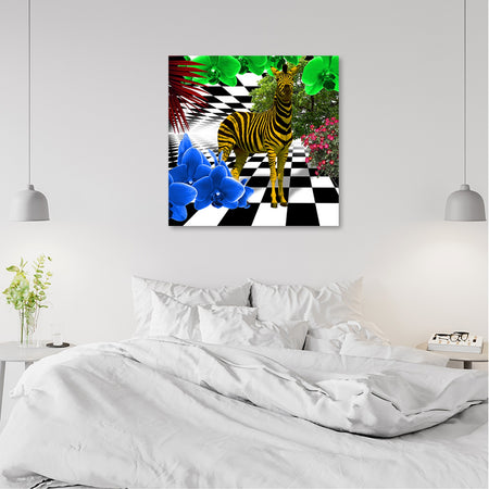 Quadro su tela, Animali colorati di natura zebra