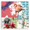 Quadro su tela, Flamingo Elephant Bird Collage