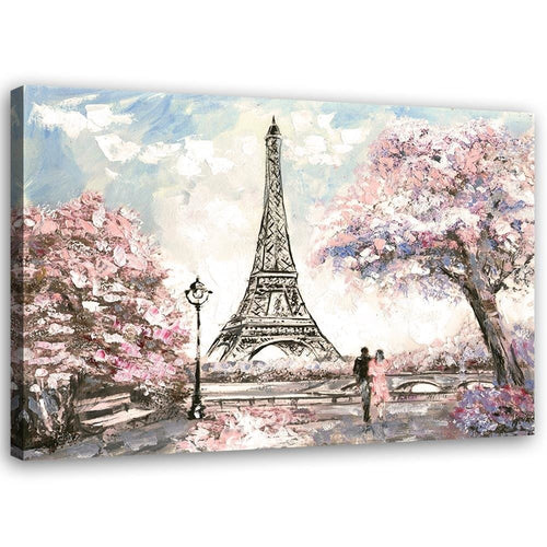 Quadro su tela, Torre Eiffel di Parigi rosa come dipinto