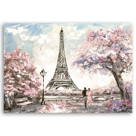 Quadro su tela, Torre Eiffel di Parigi rosa come dipinto