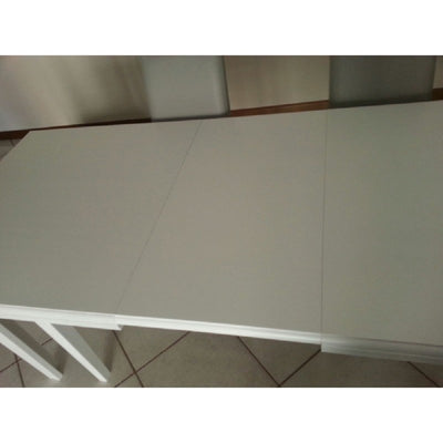 MOBILI 2G - Tavolo classico rettangolare allungabile in legno 180x85 bianco