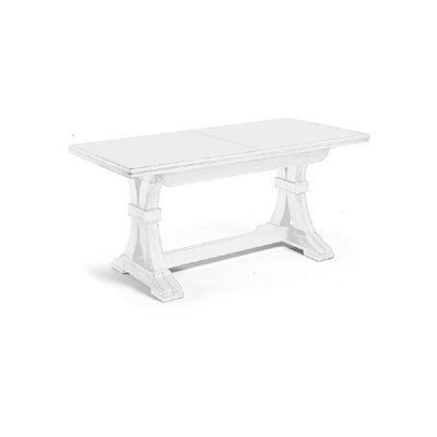 MOBILI 2G - Tavolo classico in legno rettangolare allungabile laccato bianco 160x85