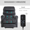 poltrona anziani disabili elettrica alza persona soggiorno salotto poltrona letto relax massaggiante con telecomando punti massaggio vibrazione riscaldante alzata assistita massaggi imbottita velluto grigio poltrone elettriche R5B713-090V90CGGG7