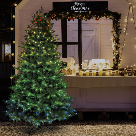 Albero di natale con 550 gocce led RGB in PE Effetto Real Touch h 230 cm