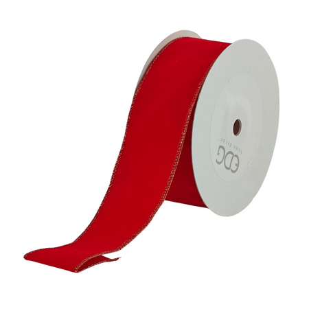 Nastro "Calume" rosso scuro per decorazioni e confezioni natalizie, da 50 mm x 20 metri