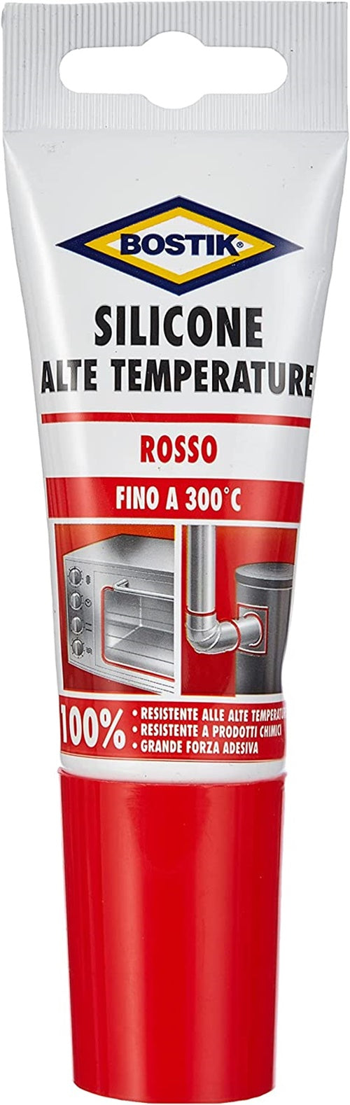 BOSTIK SILICONE ALTE TEMPERATURE ROSSO da -60°C a +200°C, -- FER 386388