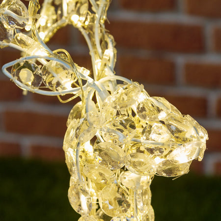 Renna natalizia luminosa a luce fissa con cristalli a led decorazione per interno ed esterno