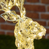 Renna natalizia luminosa a luce fissa con cristalli a led decorazione per interno ed esterno