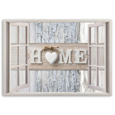 Quadro su tela, Finestra Vista Casa Cuore