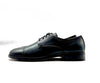 FONTANA scarpa classica uomo derby lavorato in pelle nera con fondo in cuoio