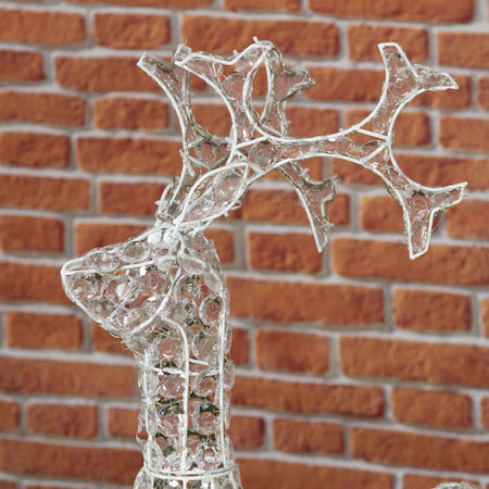 Renna natalizia luminosa a luce fissa con cristalli a led decorazione per interno ed esterno