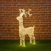 Renna natalizia luminosa a luce fissa con cristalli a led decorazione per interno ed esterno