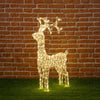 Renna natalizia luminosa a luce fissa con cristalli a led decorazione per interno ed esterno