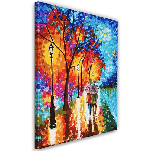 Quadro su tela, Autunno alberi paesaggio