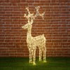 Renna natalizia luminosa a luce fissa con cristalli a led decorazione per interno ed esterno