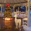 Renna natalizia luminosa a luce fissa con cristalli a led decorazione per interno ed esterno