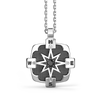 Zancan Collana in argento, pendente a rosa dei venti con pietra nera