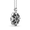 Zancan Collana in argento, pendente a rosa dei venti con pietra nera