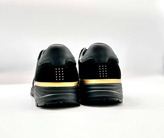 LAMBORGHINI Sneakers running nera e oro loggata