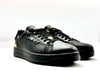 LAMBORGHINI Sneakers tennis in pelle nera e oro