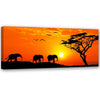 Quadro su tela, Africa tramonto elefanti