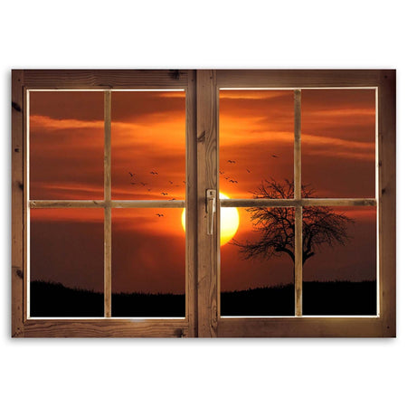 Quadro su tela, Finestra vista tramonto