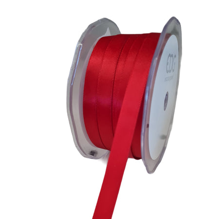 Nastro doppio raso in velluto Rosso 10 mm x 50 mt per decorazioni e confezioni natalizie