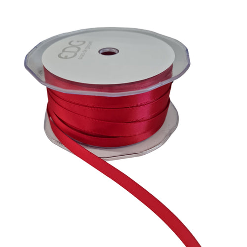 Nastro doppio raso in velluto Rosso 10 mm x 50 mt per decorazioni e confezioni natalizie