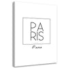 Quadro su tela, con iscrizione Parigi in bianco e nero