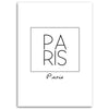 Quadro su tela, con iscrizione Parigi in bianco e nero