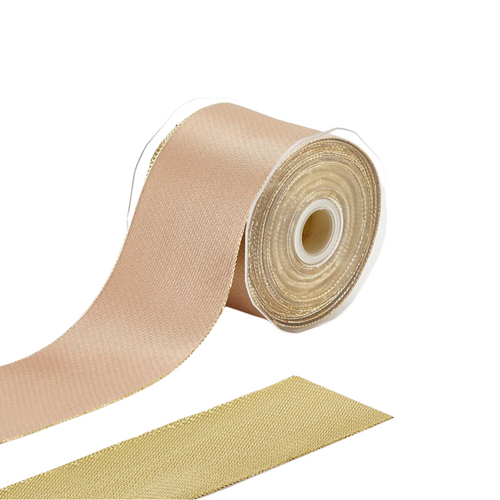 Nastro Classico bicolor retro oro 60 mm x 10 mt per decorazioni e confezioni natalizie