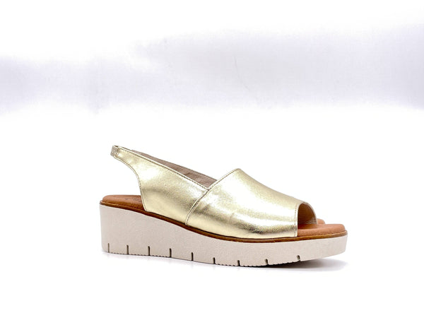 LUXDIVE Sandalo Donna Zeppa Oro