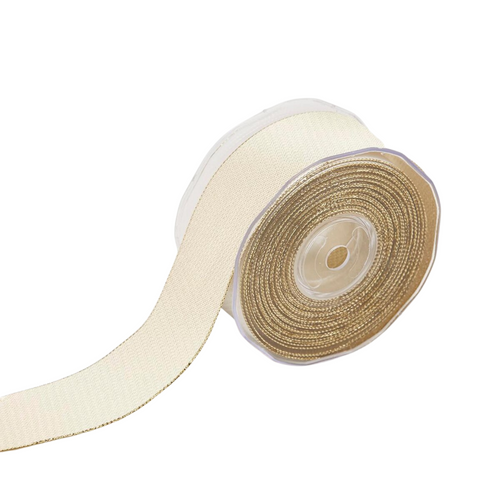 Nastro Classico bicolor retro oro per decorazioni e confezioni natalizie 10 mt