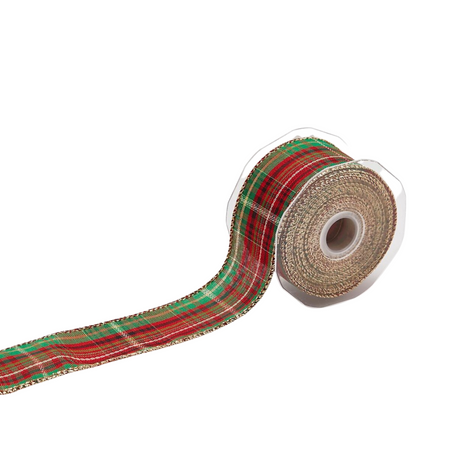 Nastro "Tartan" con motivo scozzese per decorazioni e confezioni natalizie